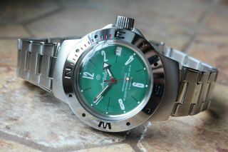 Vostok Amphibian Auto Russian Diver Wrist Watch 060282