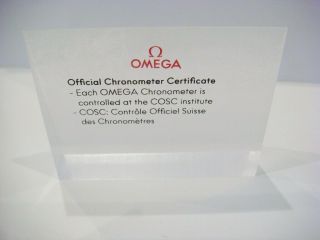 Omega Official Chronometer Certificate Cosc Watch Display Stand