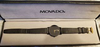 Movado Museum Ultra - Thin Steel Black Pvd Quartz Ladies Watch 87408