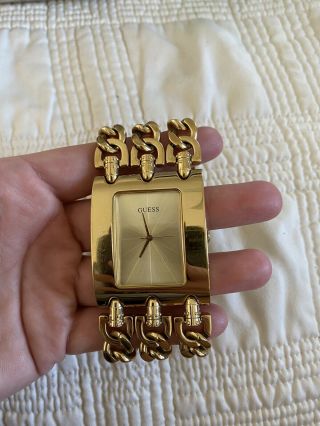 Guess G Water Resistant Women ' s Watch G95668L Gold Jewelry Bracelet Old Edition 3