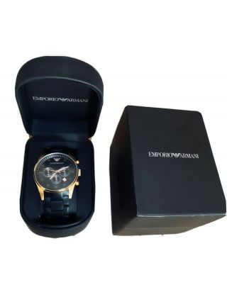 Emporio Armani Ar5905 Wrist Watch For Men - Rose Gold/black