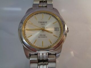 Tissot 1853 Mens Watch Date Automatic Pr 50 Silver Dial Stainless Steel