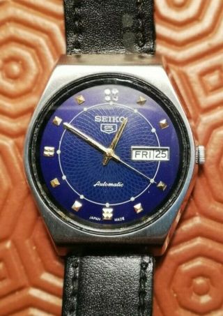 Seiko 5 Automatic Day/date Watch With Leather Strap