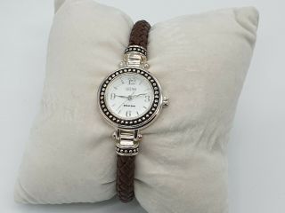 Ecclissi 925 Sterling Silver Women ' s Watch With Brown Leather Strap 2