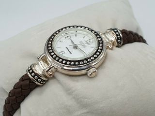 Ecclissi 925 Sterling Silver Women ' s Watch With Brown Leather Strap 3