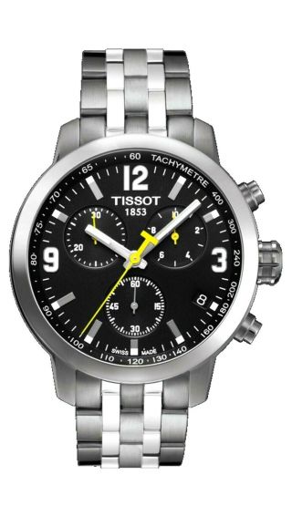 Tissot Mens $575 Prc200 Silver/black Swiss Chronograph Watch T055.  417.  11.  057.  00