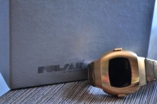 Vintage Pulsar P3 Led Wristwatch - 14k Gold - Filled - Box And Papers - Needs Work