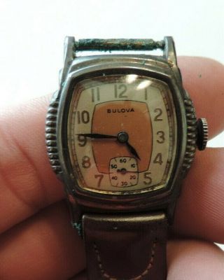 Vintage Bulova Art Deco 1930s Mens Wristwatch 10an 15j