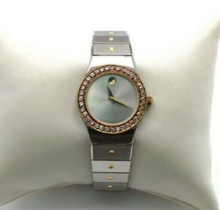 Movado Diamond Bezel Ladies Watch Yellow Gold Stainless Steel 85 A1 836l 8629 - 6