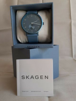 Skagen Light Blue Unisex Adult Analogue Quartz Watch With Silicone Strap Skw6512