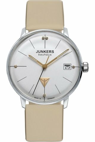 Uhr Frau Junkers Bauhaus Lady 6073 - 5 Leder Beige