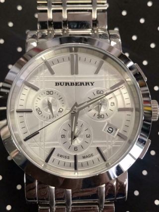 Burberry Bu1372 Mens Chronograph Swiss Made Quartz Watch 000m1
