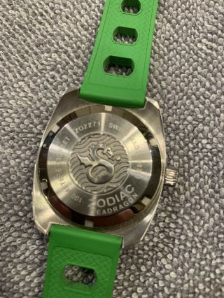 Zodiac Sea Dragon Swiss Quartz Watch - Model Z02271 With Green Dial And Bezel 2