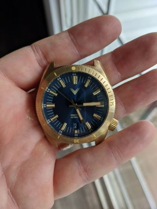 Ventus Northstar N - 6 Azure Blue 40mm Brass 300m Automatic Dive Watch Leather