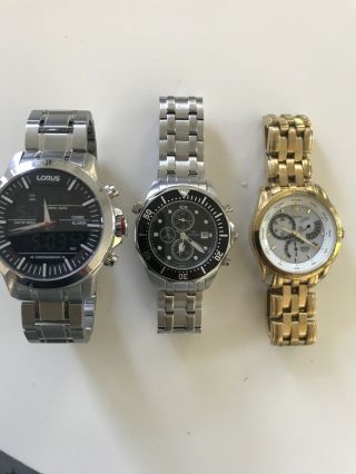 Joblot Of 3 Watches For Spares Or Repairs Only Inc Rotary Citizen Eco Drive Etc