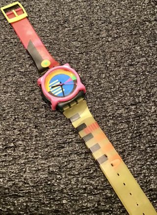 RARE 1988 VINTAGE SWATCH WATCH FLUMOTIONS MEMPHIS STYLE GN102,  Swatch Guard Too 2