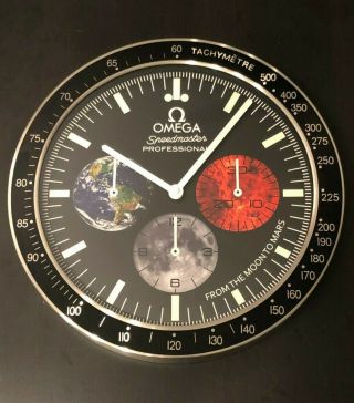 Omega Speedmaster Wall Clock Limited Edition " From The Moon To Mars "
