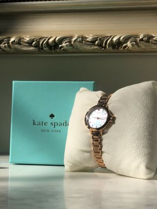 Kate Spade Park Row Rose Gold Tone Mother Of Pearl Dial Ladies Watch Ksw1363
