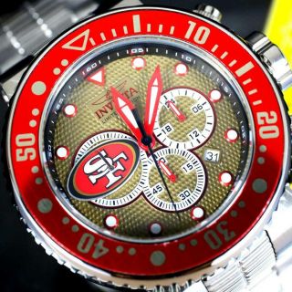 Invicta Nfl Grand Pro Diver San Francisco 49ers Steel Chronograph 52mm Watch