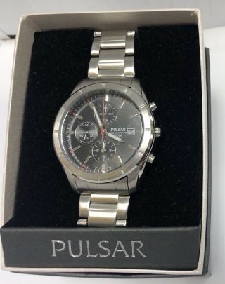 Pulsar By Seiko Men’s Watch Pf8331 Chronograph Black Dial With Tag