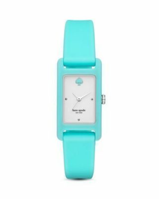 Nwt Authentic Kate Spade Ny Ksw1277 Duffy Square Aqua Blue Silicone Watch