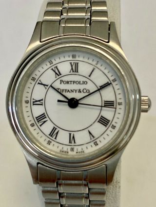 Tiffany & Co.  Portfolio White Dial 24mm Stainless Steel Ladies Watch
