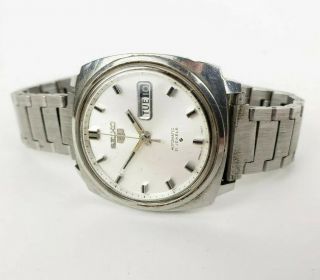 Vintage Mens Seiko 5 Stainless Steel Automatic Wrist Watch -