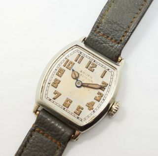 Vintage Gruen Precision Art Deco 14k White Gold 17j Wristwatch For Restoration