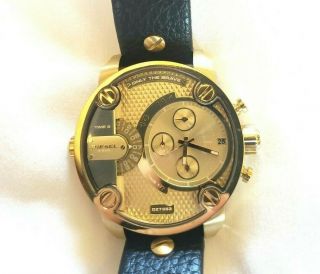 Authentic Diesel The Little Daddy Gold Black Leather Men 