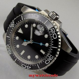 40mm Bliger Black Sterile Dial Ceramic Bezel 24 Jewels Nh35 Automatic Mens Watch