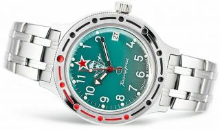 Vostok Amphibian 200m Russian Wrist Mechanical Automatic Watch Mens Vdv 420307