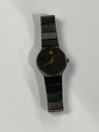 Movado Museum Black PVD SS Ultrathin Swiss Womens Quartz Watch 84 - 40 - 881 A 3