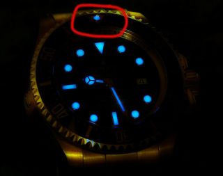 2 Pezzi Perla Luminescente Blu Per Lunetta Ghiera In Ceramica Rolex Sea - Dweller
