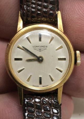 Vintage Ladies Longines 18k Solid Yellow Gold Mechanical 17j Wristwatch