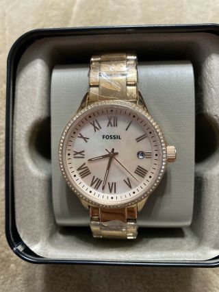 Fossil Blythe Three - Hand Rose Gold - Tone Stainless Steel Watch Bq3210