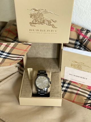 Burberry Mens Chronograph Watch Stainless Steel Bu9354