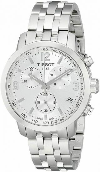 Tissot T0554171103700 Prc 200 Chronograph Date Steel Men Silver Dial Watch