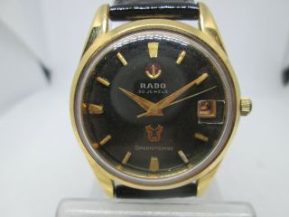 Vintage Rado Green Horse Date Goldplated Automatic Mens Watch