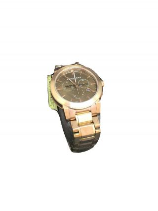 Burberry Bu9353 Taupe Chronograph Dial Rose Gold Plated Steel Men 