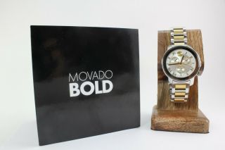 Movado Bold Chronograph Silver Dial Two - Tone Quartz Watch Unisex Mb.  01.  3.  14.  6103