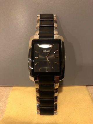 Bulova Classic 98a117 Mens Stainless Steel / Black Ion Plated Watch