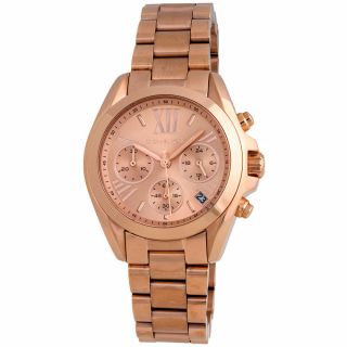Michael Kors Mk5799 Bradshaw Chrono Champagne Dial Rose Gold Wrist Watch
