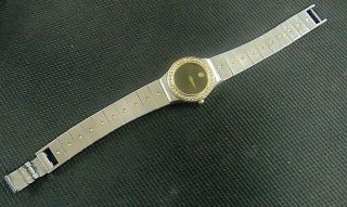 Ladies Movado 85 - A1 - 836l Diamond/ Stainless/ Gold Watch 6 - 1/4 " Long 23mm Bezel