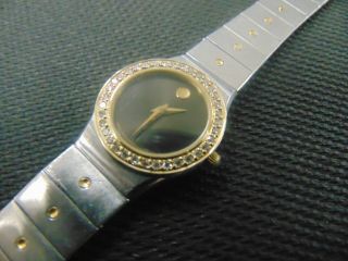 Ladies MOVADO 85 - A1 - 836L Diamond/ Stainless/ Gold WATCH 6 - 1/4 