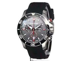 Men ' s Wenger 0643.  102 Analog Display Swiss Quartz Black Chronograph Watch 2