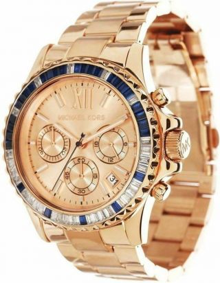 Michael Kors Mk5755 Everest Chronograph Rose Gold Tone Ladies Wrist Watch