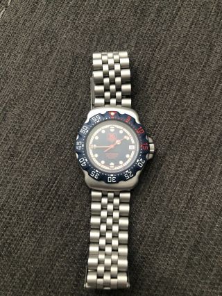 Tag Heuer F1 Wa1210 Midsize 370.  513 Blue 37.  5mm Dial & Bezel Ss Wrist Watch