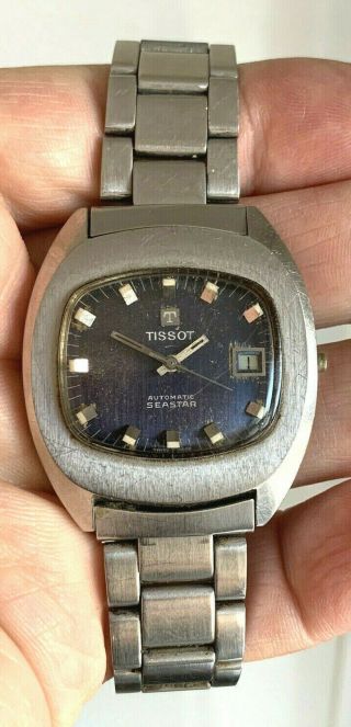 Gents Tissot Vintage Automatic Seastar Dark Blue Dial Wrist Watch