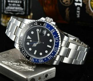 Diver Dive Watch 40mm GMT Master II Batman homage Automatic Submariner Sterile 3