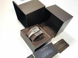 Gucci Watch 1500l Bangle Black Dial Quartz St.  Steel W/box T1863